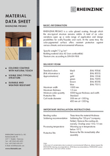 Material Data Sheet RHEINZINK-PRISMO