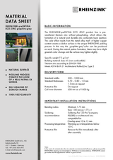 Material Data Sheet RHEINZINK-prePATINA Eco Zinc graphite-grey