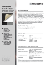 Material Data Sheet special coating proROOFING for RHEINZINK-GRANUM