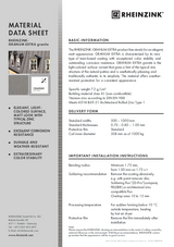 Material Data Sheet RHEINZINK-GRANUM EXTRA granite